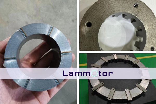 axial flux stator welding and drilling