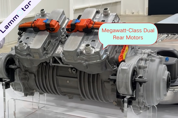Megawatt-Class Dual Rear Motors of 
 Tesla Roadster