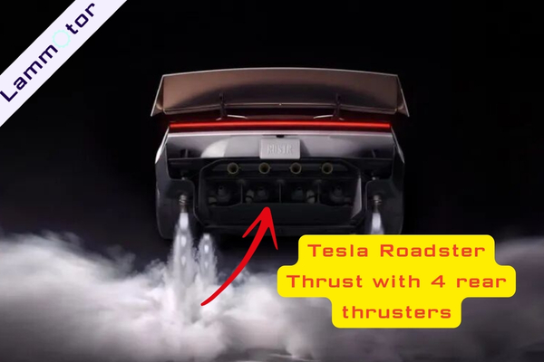 Tesla Roadster Thrust with 4 rear thrusters